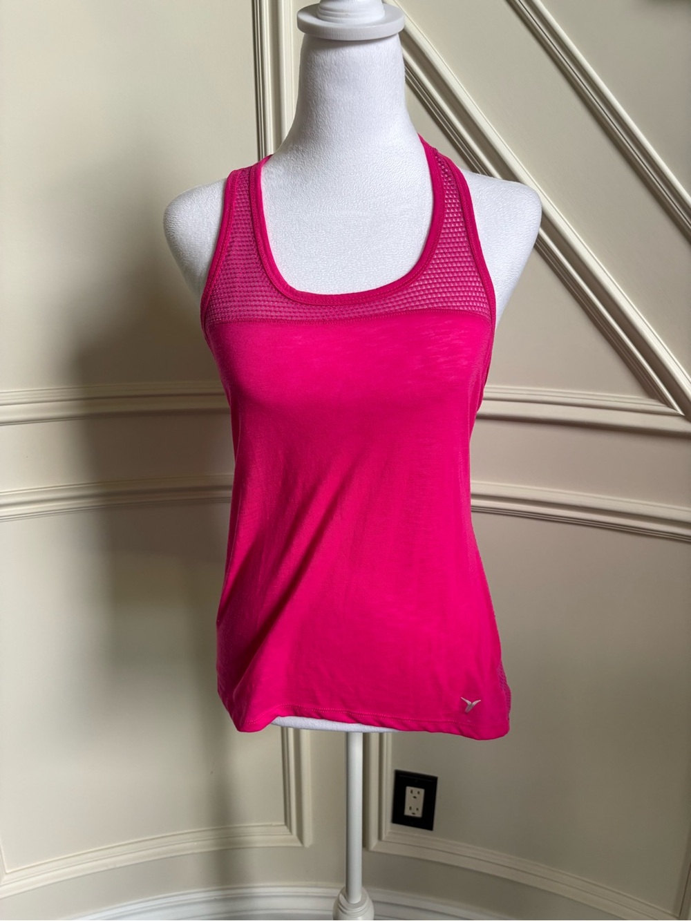 Old Navy Bright Pink Mesh Yoke Racerback Tank
